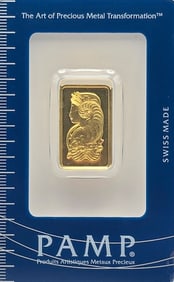 Swiss PAMP 10 Gram .9999 Fine Gold Bar In Original Packaging