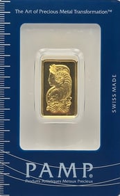 Swiss PAMP 10 Gram .9999 Fine Gold Bar In Original Packaging