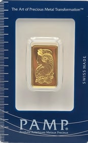 Swiss PAMP 10 Gram .9999 Fine Gold Bar In Original Packaging