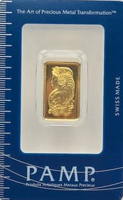 Swiss PAMP 10 Gram .9999 Fine Gold Bar In Original Packaging