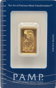 Swiss PAMP 10 Gram .9999 Fine Gold Bar In Original Packaging