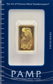 Swiss PAMP 10 Gram .9999 Fine Gold Bar In Original Packaging