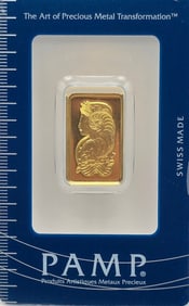 Swiss PAMP 10 Gram .9999 Fine Gold Bar In Original Packaging