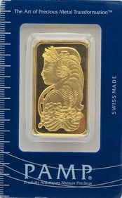 Swiss PAMP One Troy Ounce .9999 Fine Gold Bar In Original Packaging