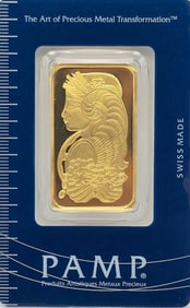 Swiss PAMP One Troy Ounce .9999 Fine Gold Bar In Original Packaging