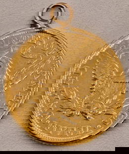 1866-1908 United States $5 Half Eagle Liberty Head Gold Coin Love Token With Attached Bail: 1866-1908 United States $5 Half Eagle Liberty Head Gold Coin Love Token With Attached Bail. The coin is 90% fine gold and the total weight of the item is approximately 7.67 grams. The obverse is engra