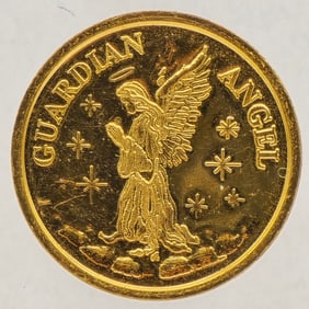 Guardian Angel Forever On My Side 1/25 Ounce .9999 Fine Gold Medal