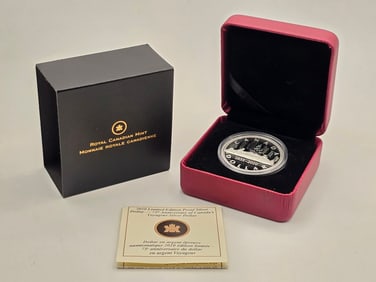 2010 Canada 75th Anniversary Voyageur Silver Proof Dollar In Box With COA