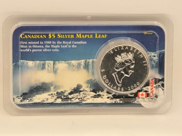 2000 Canada $5 Silver Maple Leaf Millennium Fireworks Privy Coin