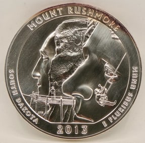 2013 U.S. Mint "Mount Rushmore" 5 Ounce Silver Quarter