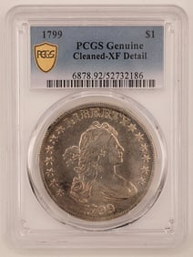 1799 United States Draped Bust Silver Dollar PCGS Genuine Cleaned XF Detail