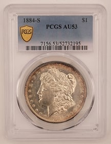 1884-S United States Morgan Silver Dollar PCGS AU 53
