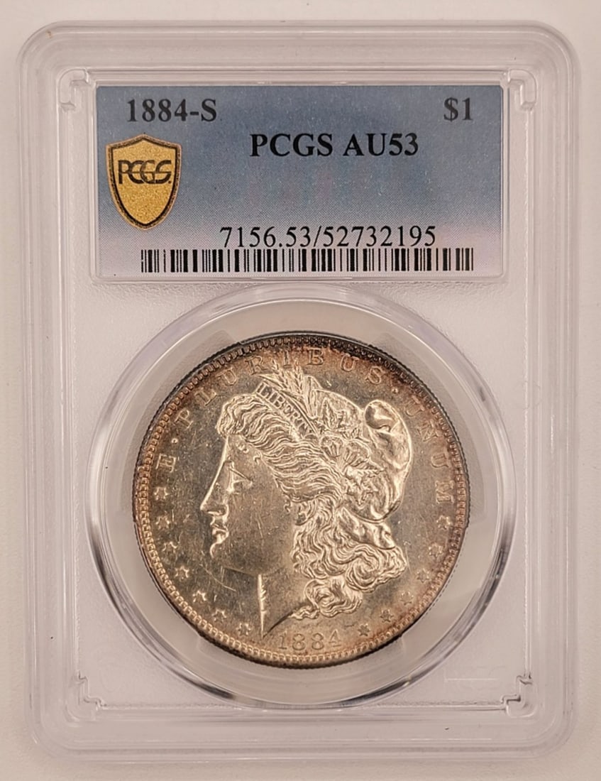 1884-S United States Morgan Silver Dollar PCGS AU 53 (1 of 4)