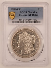 Key Date 1889-CC United States Morgan Silver Dollar PCGS Genuine Cleaned XF Detail