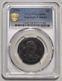 1799 United States Draped Bust Large Cent PCGS Genuine Repaired Fine Detail