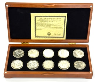 10pc Silver "Liberty Head" Peace Dollars Collection, Includes 1921 High Relief