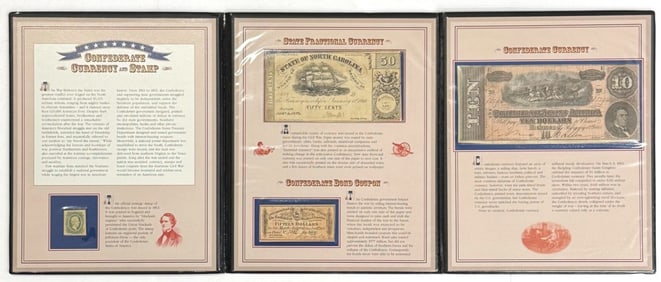 Confederate Currency and Stamp Set