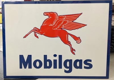 Large SST Mobilgas Pegasus Embossed Sign 58x42