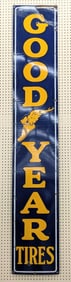 Large Vintage SSP Goodyear Tires Vertical Sign 94x16