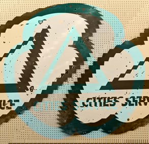 6ft Vintage DSP Cities Service Service Station Sign