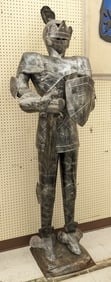 7ft Medieval Armored Knight Metal Statue