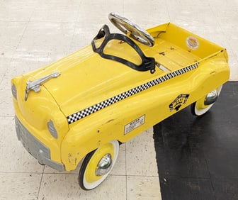 Contemporary Checkered Taxi Cab Pedal Car