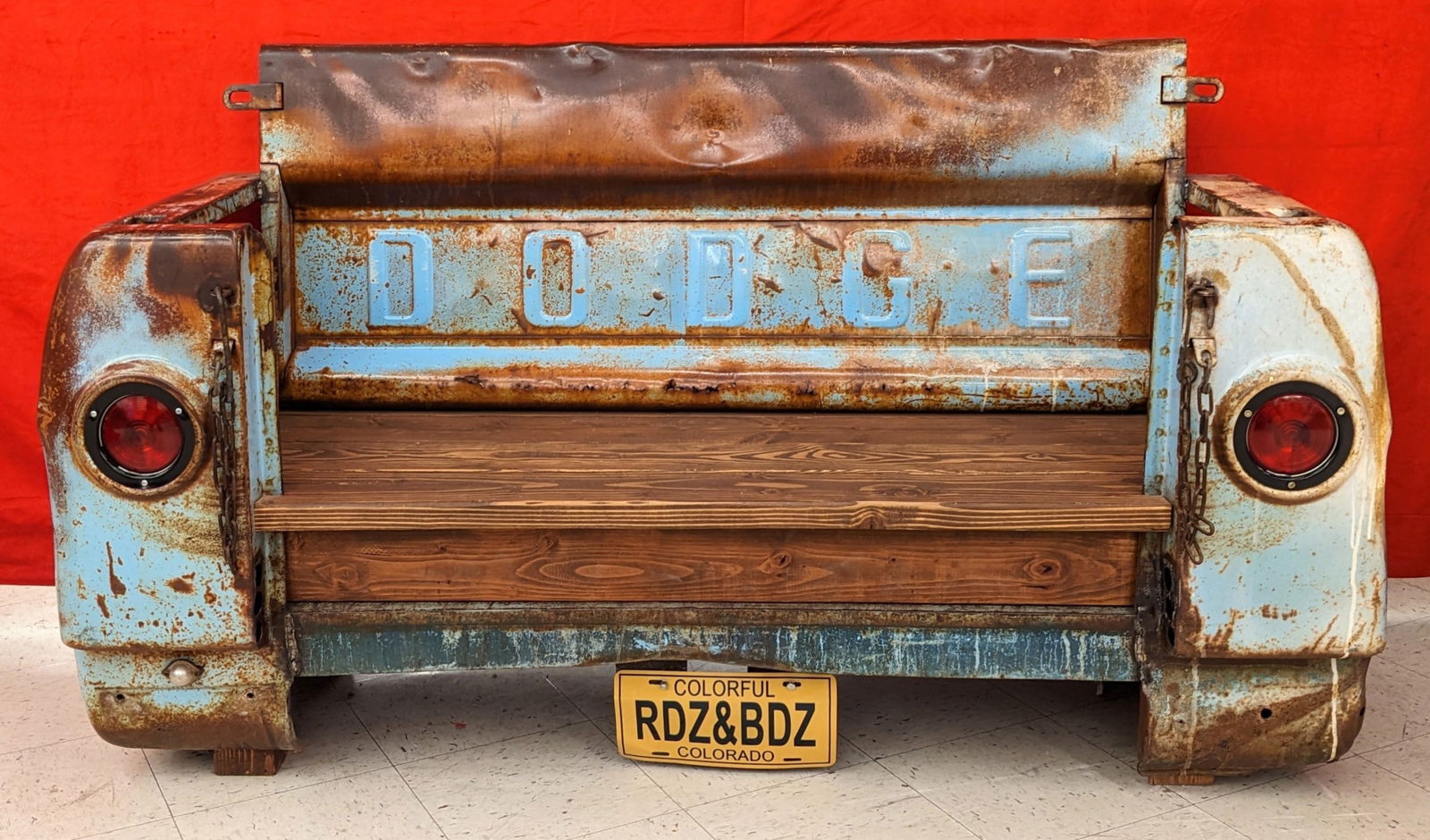 Custom Vintage Dodge Pickup Truck Bed Bench (1 of 5)