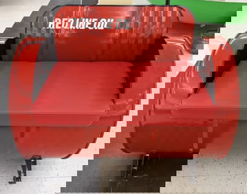 Custom Redline Oil Barrel Bench
