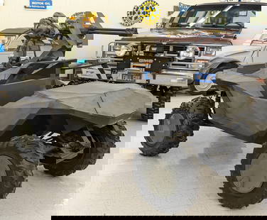 Custom Electric Halo Turret Warthog w/Master Chief Figure: Custom built on an ATV chassis able to be driven by any average size adult. Perfect for any video game enthusiast.