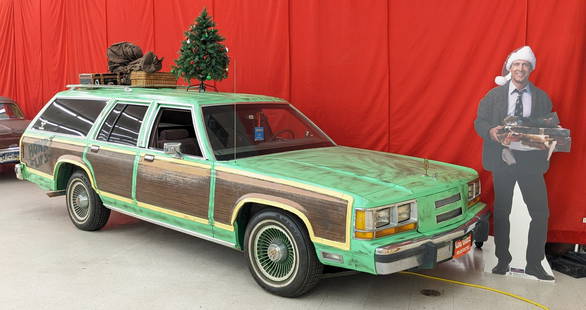 National Lampoons Vacation 1989 Ford Country Squire Wagon: Car has all of the details just like the movie including Aunt Edna on the roof, Wally World stickers, camping supplies in the back, and more.? Motor: 5.0L Windsor V8 Gasoline Mileage: 91360 Transmissi