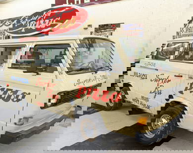Stranger Things Surfer Boy Pizza Recreation 1981 Volkswagen Kombi Van: This is as close to a screen used recreation as possible with the large sign on the top, Surfer Boy Pizza boxes, and other details you can recognize from the show.? Motor: 2.0L Fuel Injected 4 Cyl