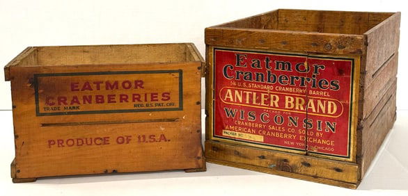 Eatmore Cranberries Rustic Wooden Crates