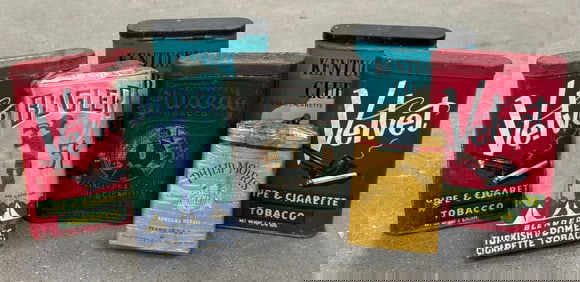 1960's Sealed Phillip Morris Special Blend Cigarette Pack And Various Tobacco Tins