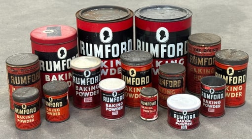 Vtg. Advertising Rumford Baking Powder Tins