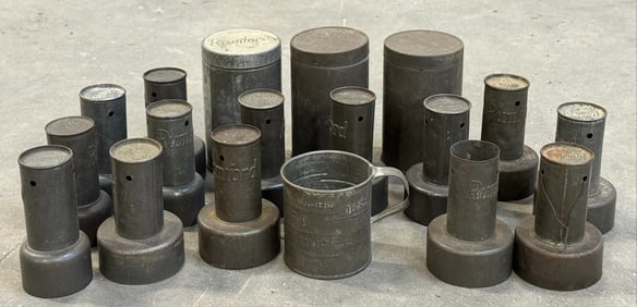 Vtg. Rumford Advertising Baking Powder Tin Biscuit Cutters, Measuring Cups