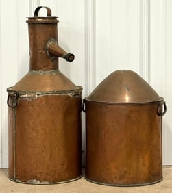 Pair of Primitive Copper Distillers