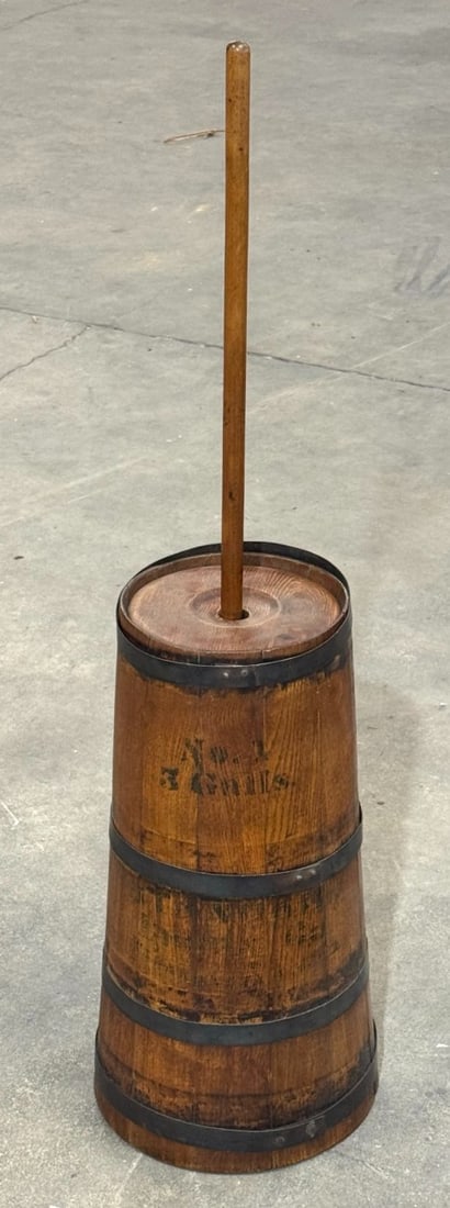 Antique 3 Gallon Standard Churn Co. Wooden Barrel Butter Churn (1 of 7)
