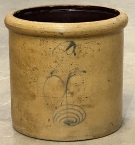 Antique 2 Gallon Red Wing Double "P" Bottom Signed Salt Glaze Crock