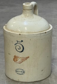 Antique Red Wing Union 5 Gallon Stoneware Crock Jug