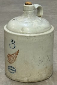 Antique Red Wing Union 3 Gallon Stoneware Crock Jug