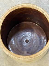 Antique 2 Gallon Monmouth Stoneware, Bottom Signed Crock