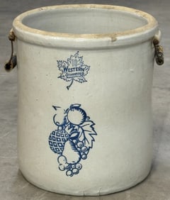 10 Gallon Western Stoneware Co. Maple Leaf, Fruit Stamp