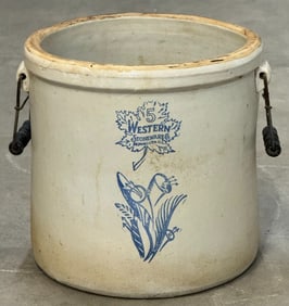 5 Gallon Western Stoneware Co. Crock with Bailed Handles
