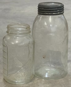 Original Beaver Fruit Canning Jar Half Gallon With Lid & Mason Harvest Time Glass 9 Jar
