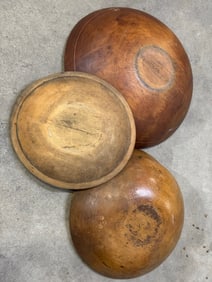 Vtg. Munising 2nd Edition Wooden Dough Bowl, and 3 unmarked
