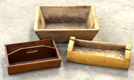 Hand Carved Bread/Dough Baskets and Wooden Cutlery Tray