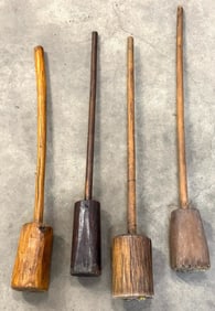 Primitive Hand Carved Butter Churn Staffs