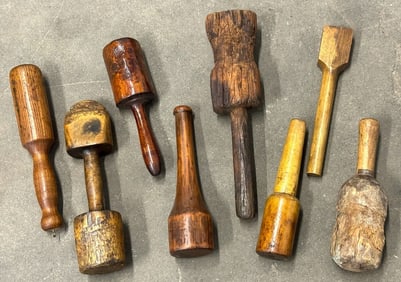 Assorted Primitive Pestle Mashers & Mallets