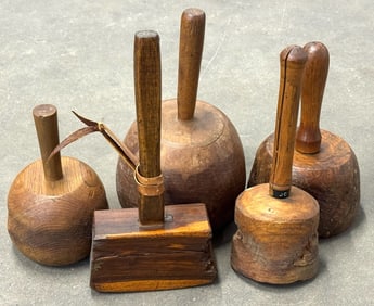 Assortment of Primitive Wood Mashers/Mallets