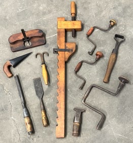 Primitive Cabinet Clamp, Woodworking Chisels And Tools